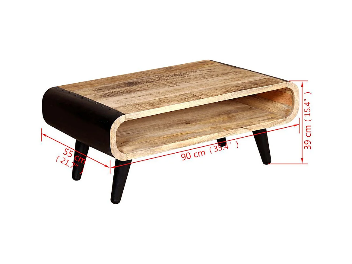 Salontafel Ruw mangohout 90x55x39 cm