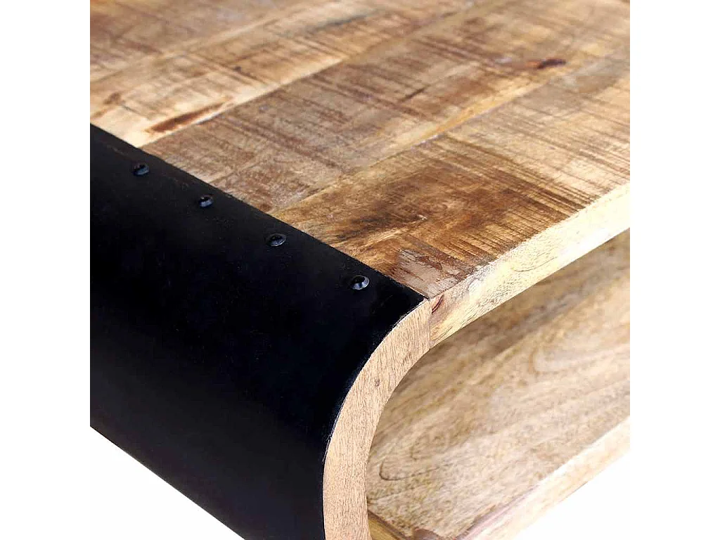 Tavolino da caffè in legno di mango grezzo 90x55x39 cm