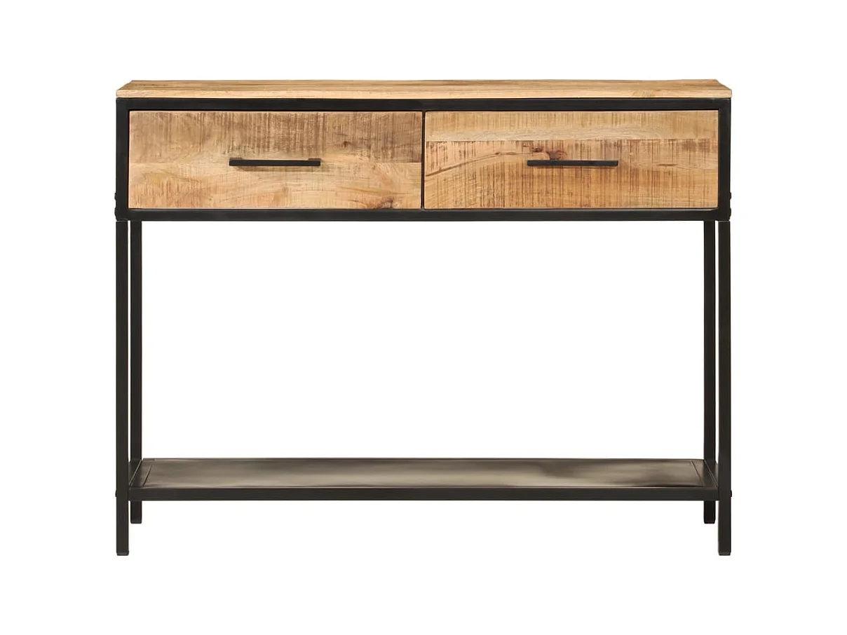 Tavolo consolle 100x35x76 cm in legno massello di mango e ferro