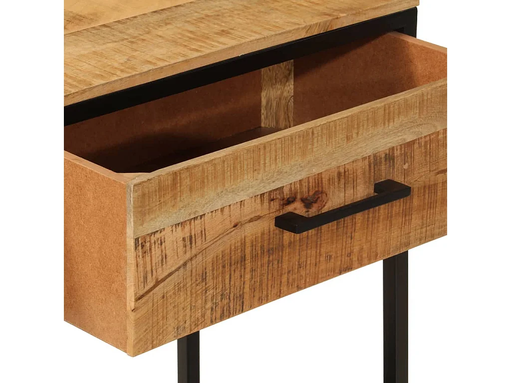 Tavolo consolle 100x35x76 cm in legno massello di mango e ferro