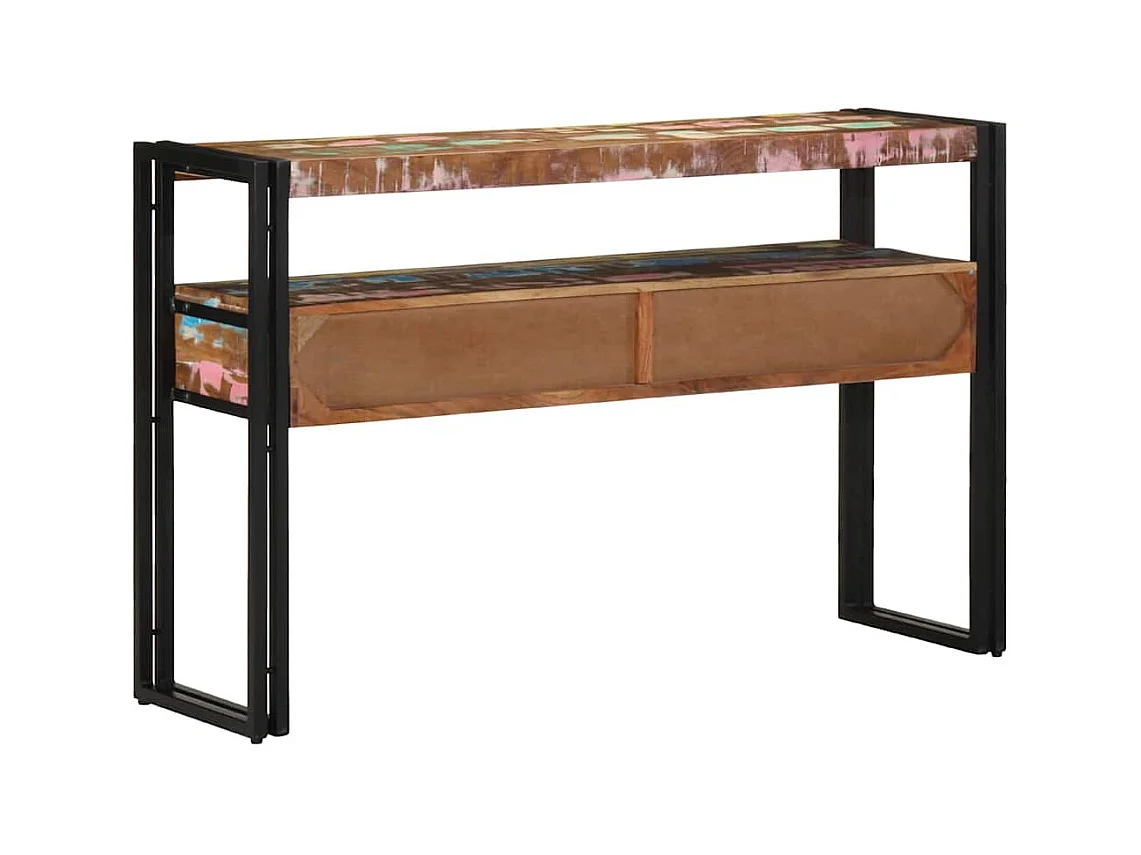 Table console 120 x 33 x 75 cm bois de récupération massif