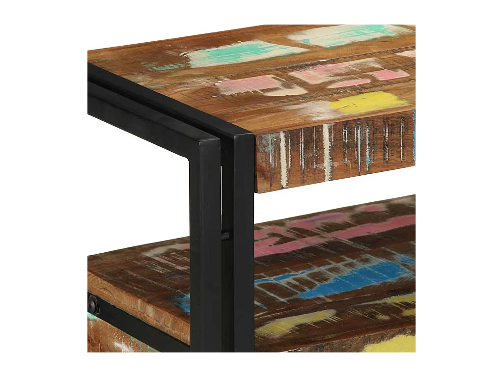 Table console 120 x 33 x 75 cm bois de récupération massif