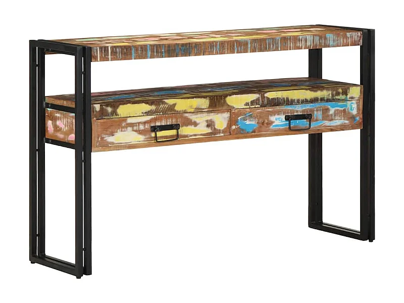 Tavolo consolle 120 x 33 x 75 cm in legno massello di recupero