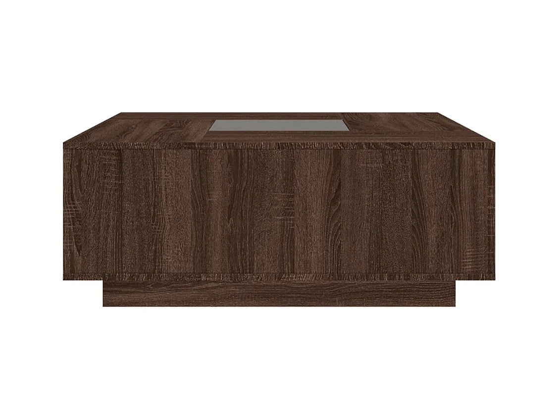 Table basse avec LED infini chêne marron 100x100x40 cm