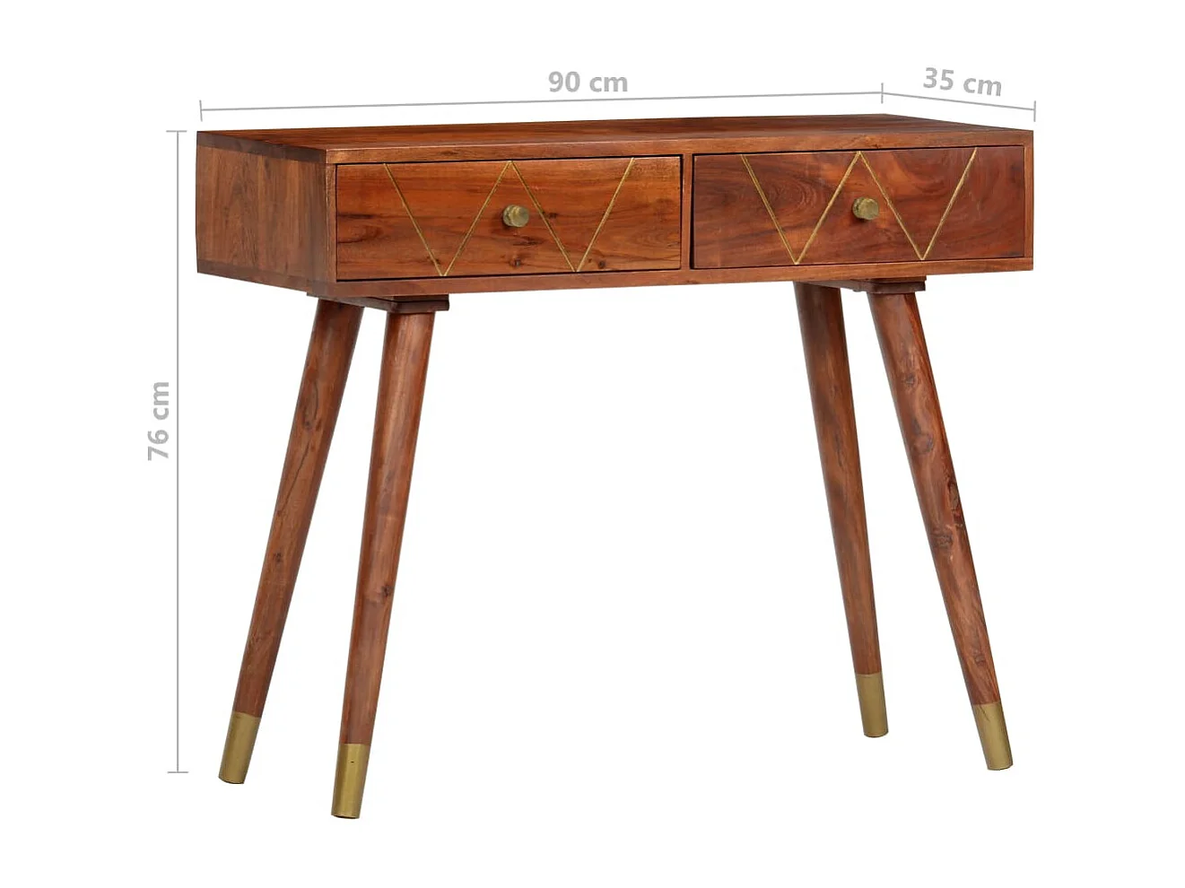 Consoletafel 90x35x76 cm Massief acaciahout