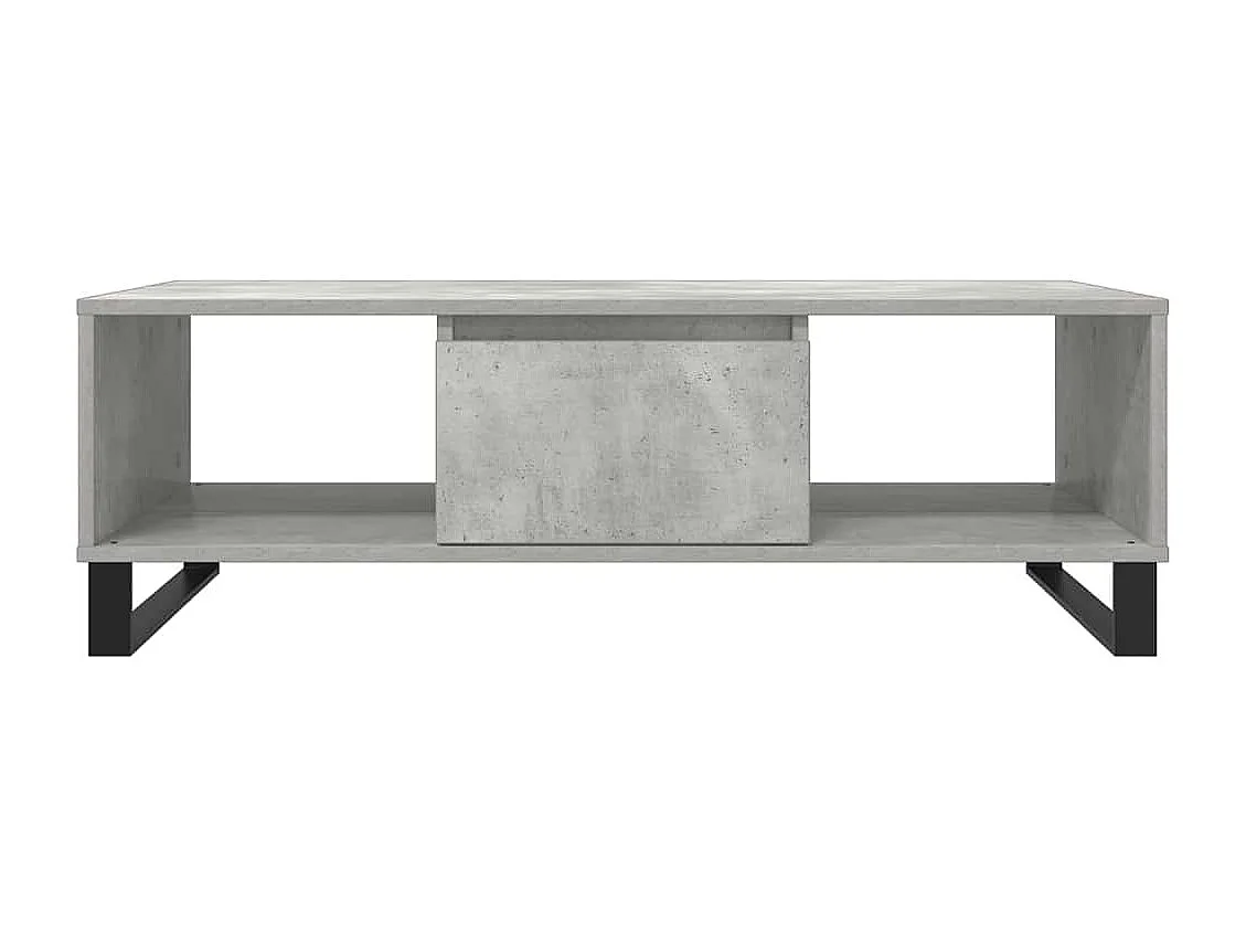 Table basse gris béton 104x60x35 cm bois d'ingénierie