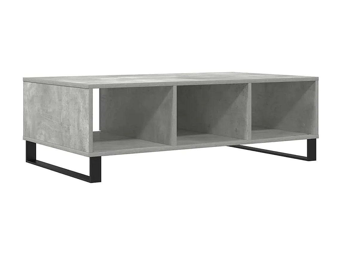 Table basse gris béton 104x60x35 cm bois d'ingénierie