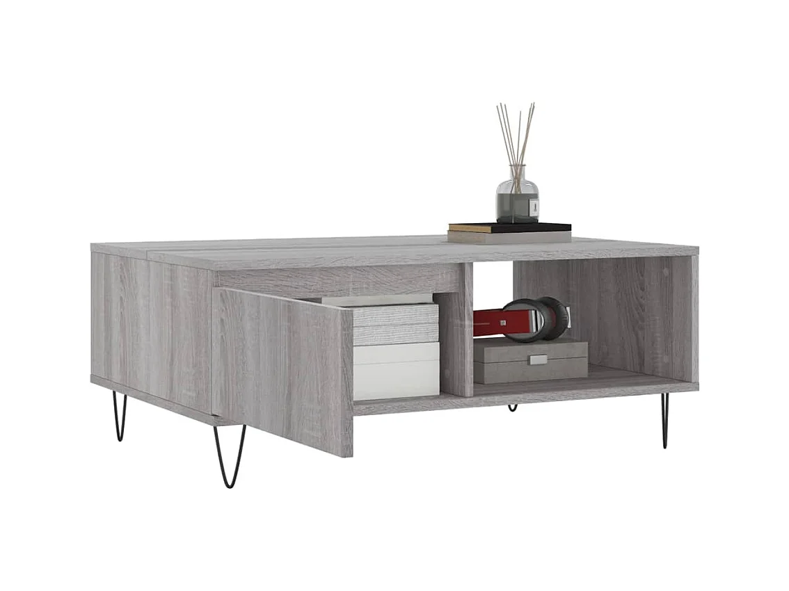Sonoma salontafel grijs 90x60x35 cm bewerkt hout