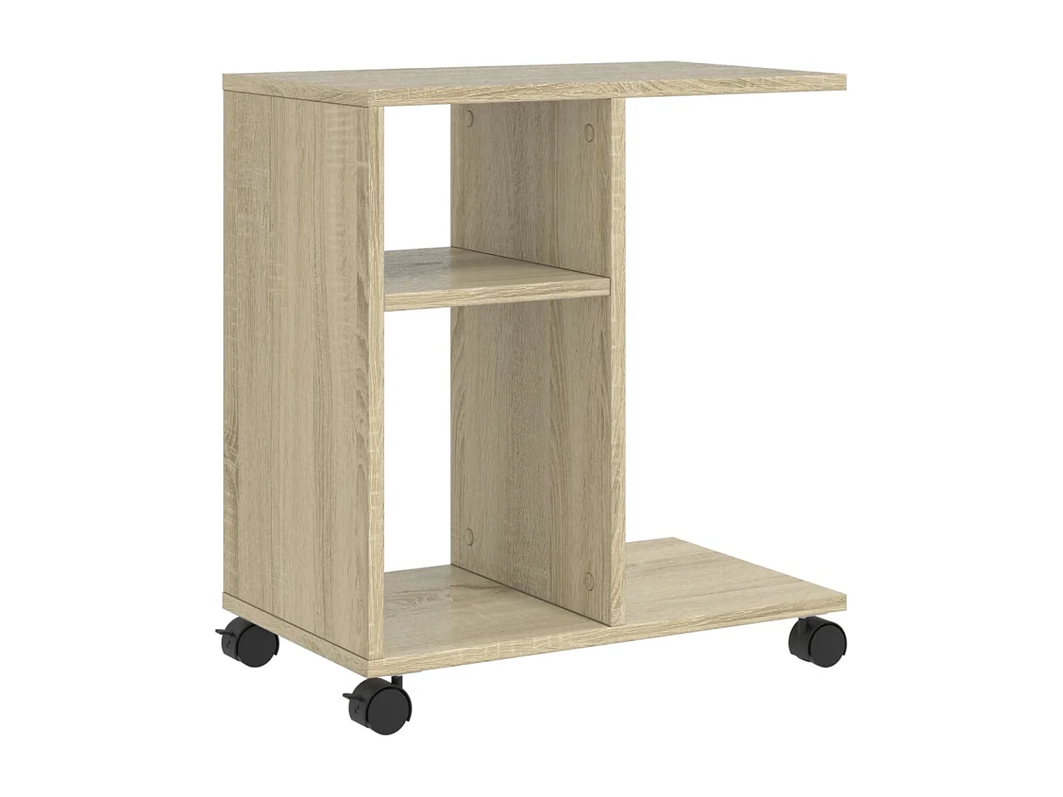 Sonoma eikenhouten bijzettafel met wielen