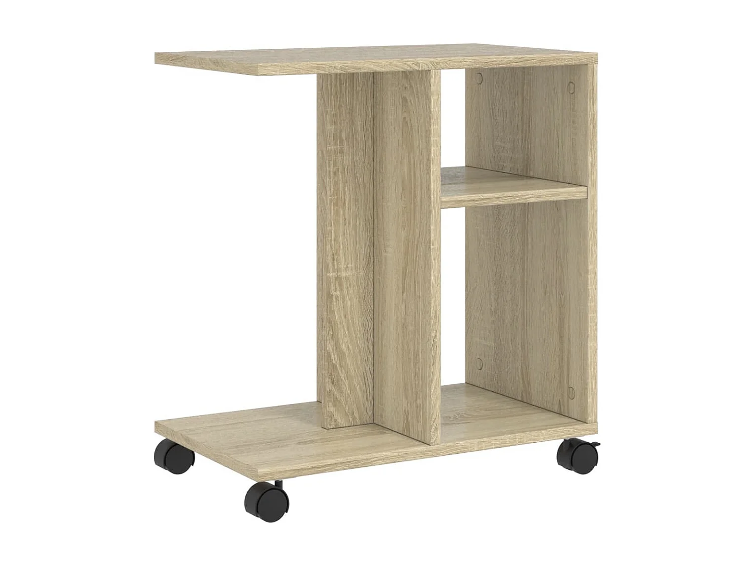 Sonoma eikenhouten bijzettafel met wielen