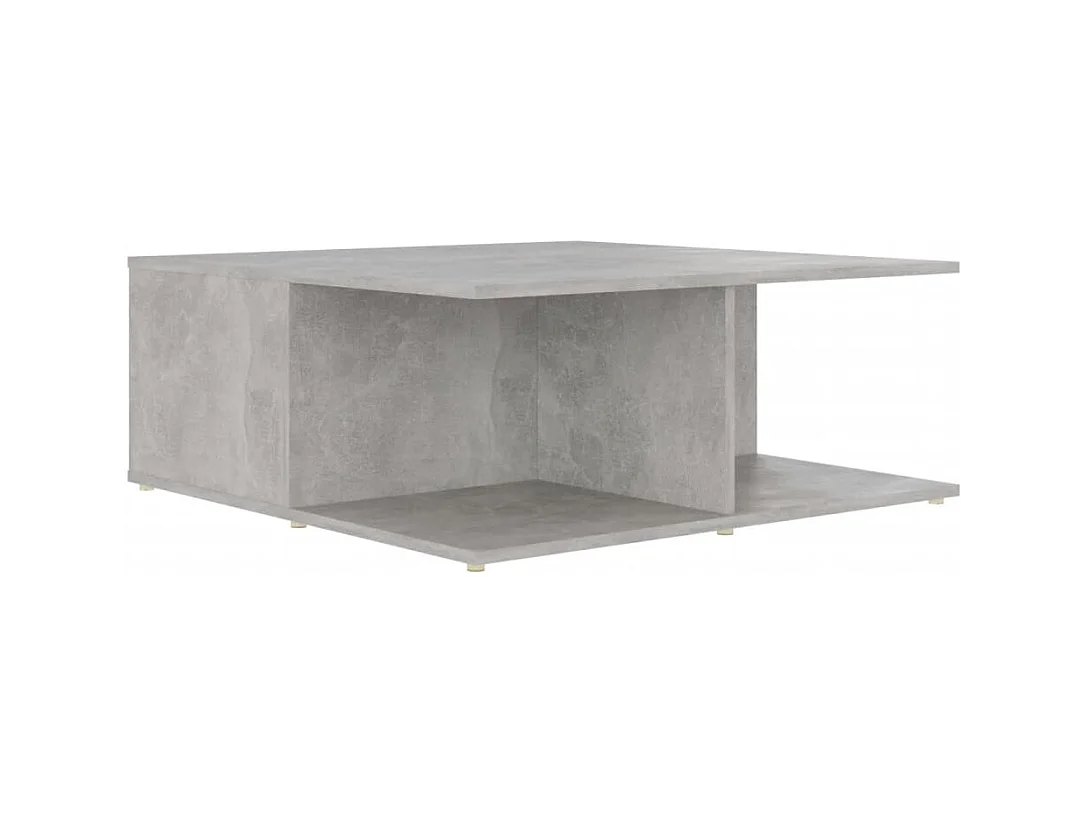 Tavolino da caffè grigio cemento 80x80x31 cm in legno ingegnerizzato