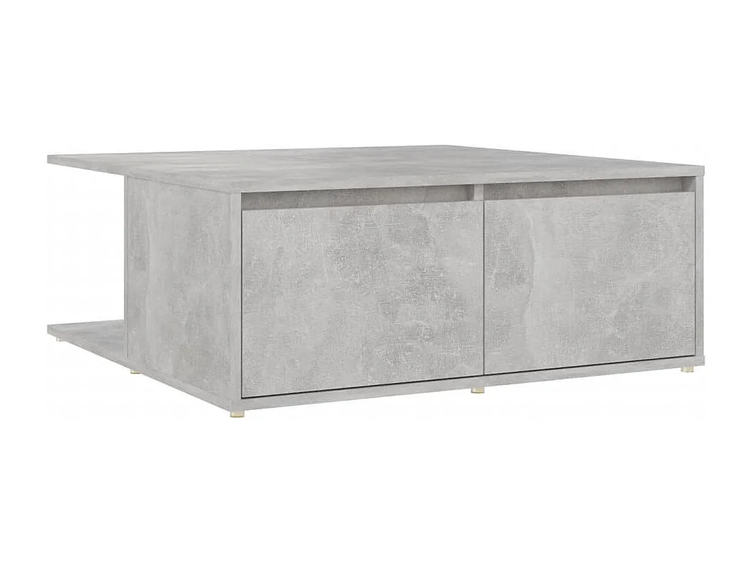 Table basse gris béton 80x80x31 cm bois d'ingénierie
