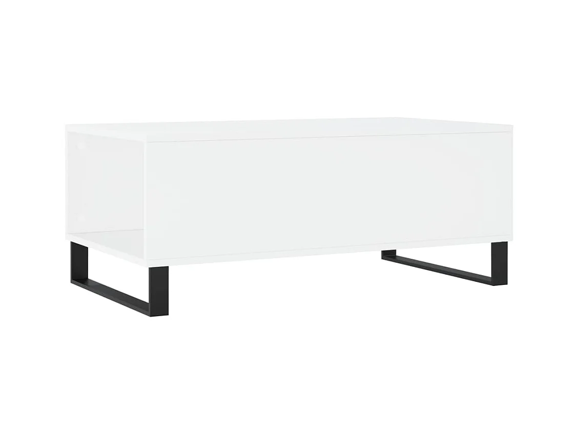 Salontafel Wit 90x50x36,5 cm Bewerkt hout