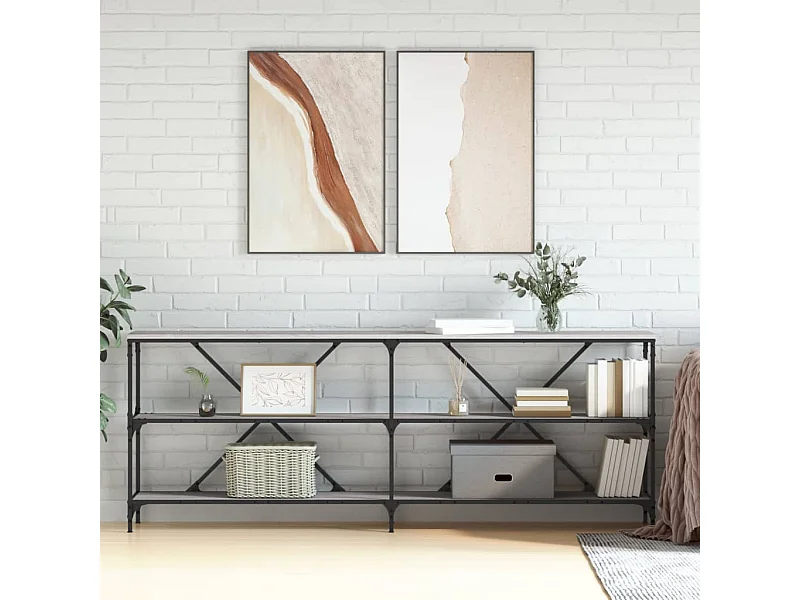 Consolle Sonoma grigio 200x30x75 cm in legno ingegnerizzato e ferro