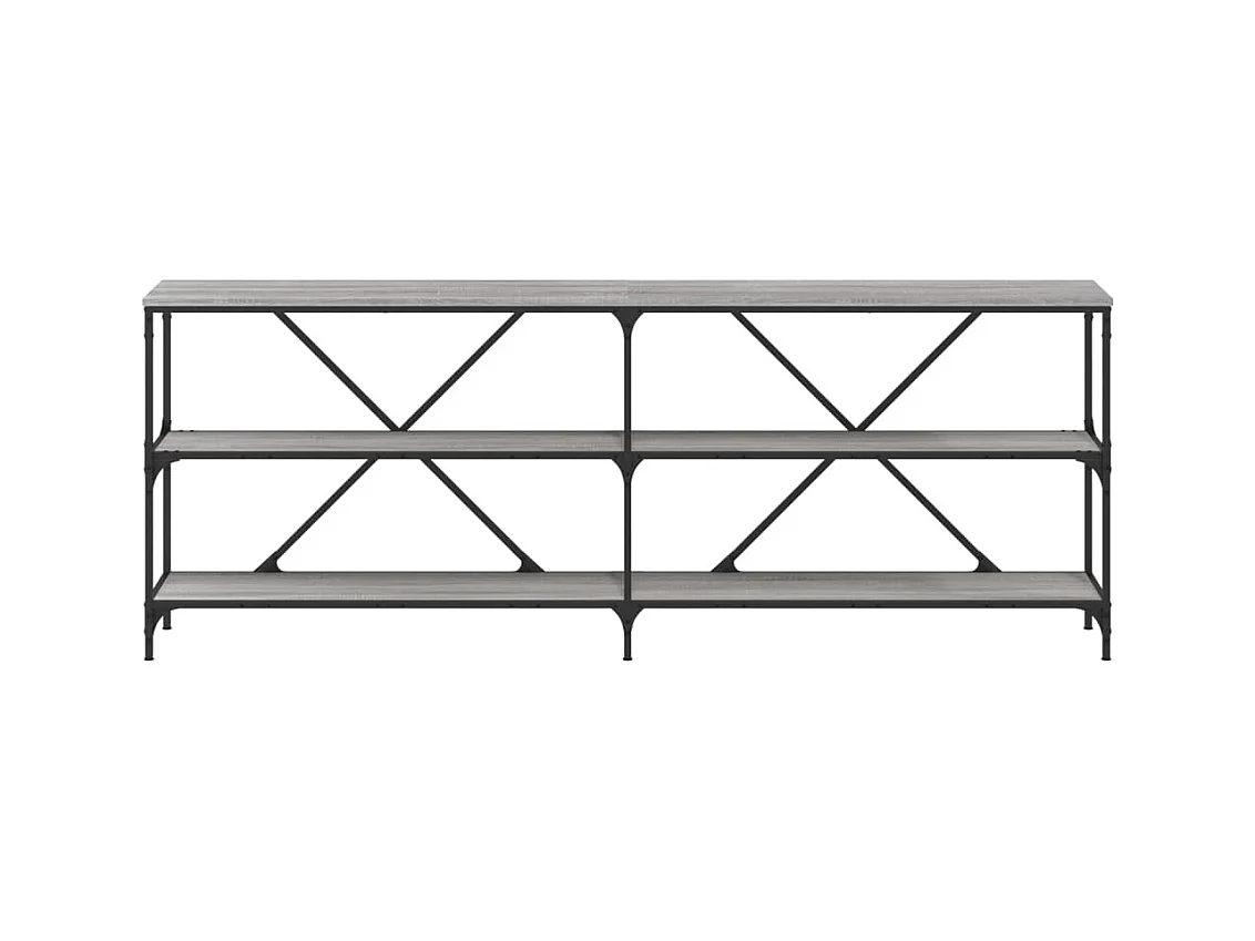 Table console sonoma gris 200x30x75 cm bois d'ingénierie et fer