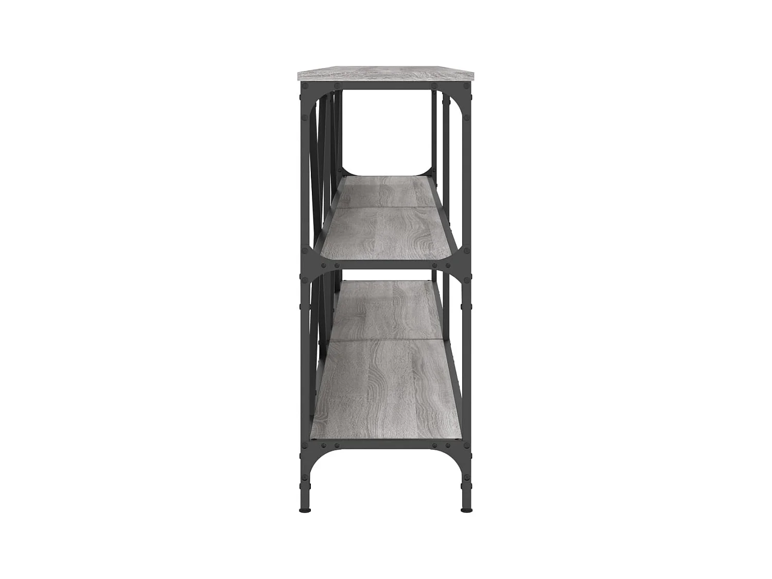 Table console sonoma gris 200x30x75 cm bois d'ingénierie et fer