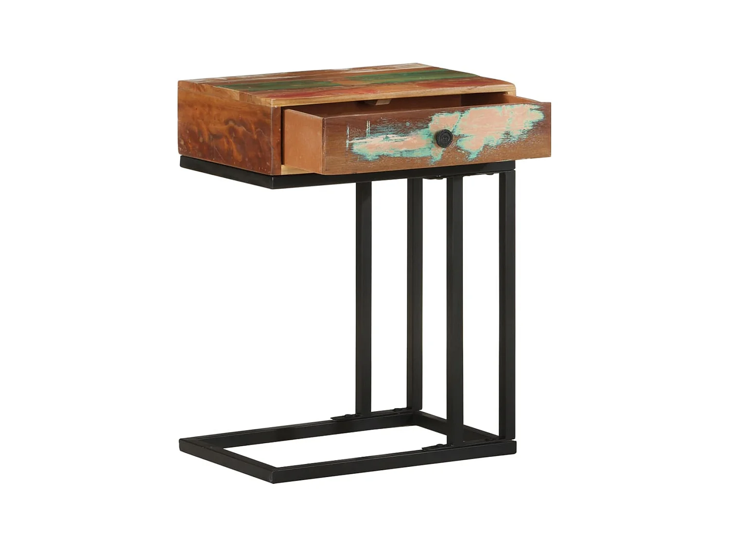 Table d'appoint en U 45x30x61 cm Bois de récupération massif