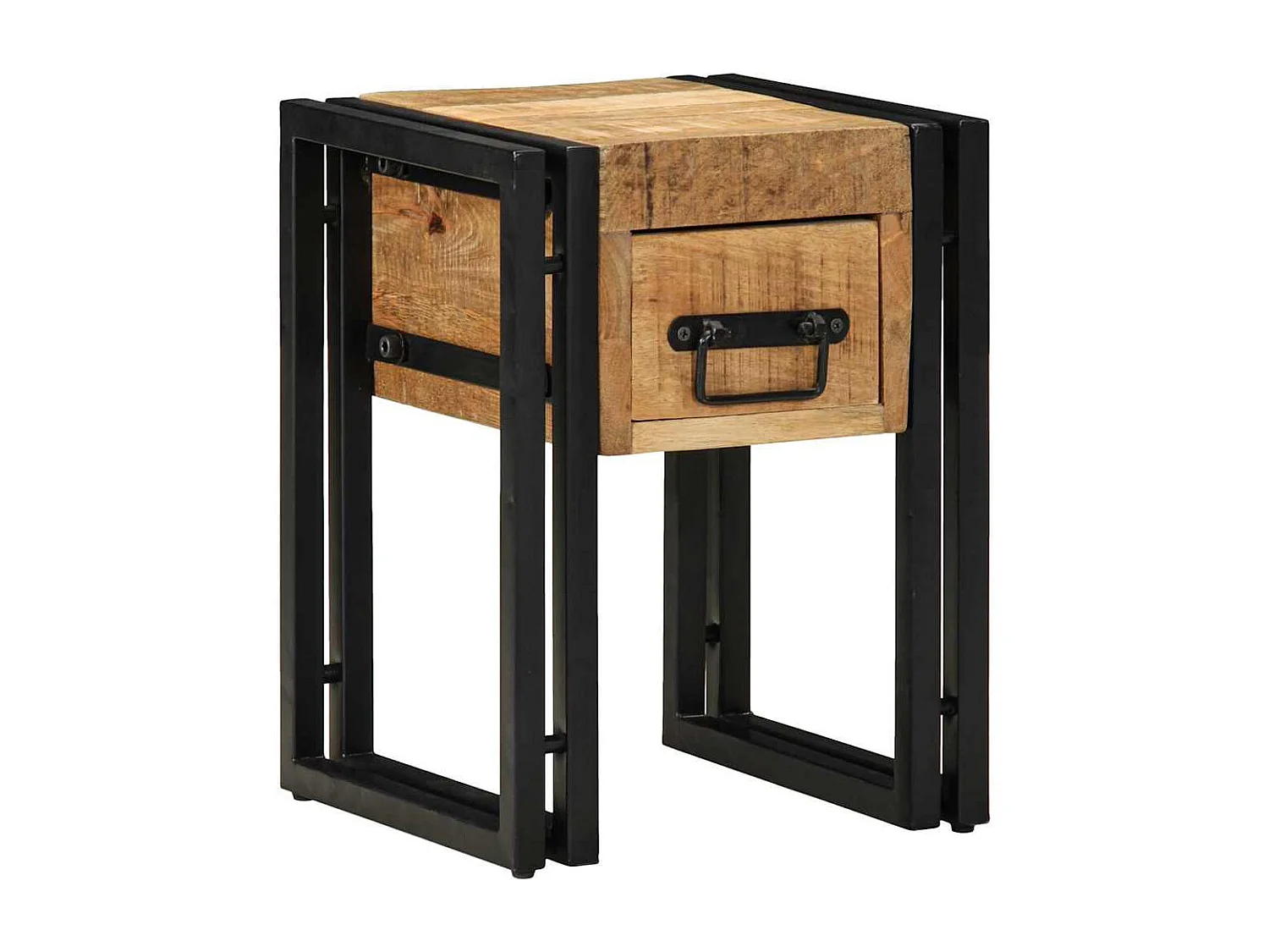 Bruine bijzettafel 30 x 30 x 40 cm massief mangohout