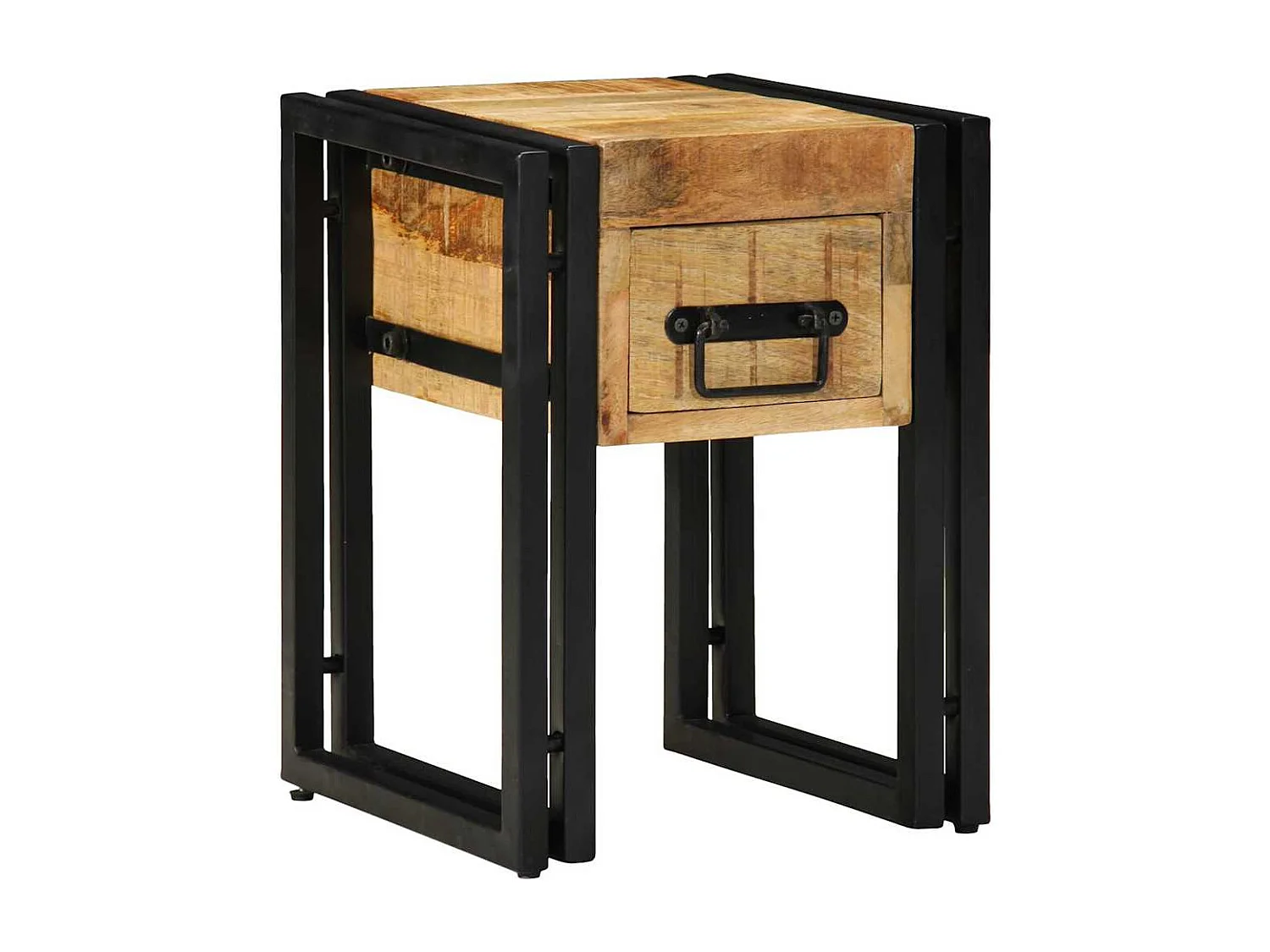 Bruine bijzettafel 30 x 30 x 40 cm massief mangohout