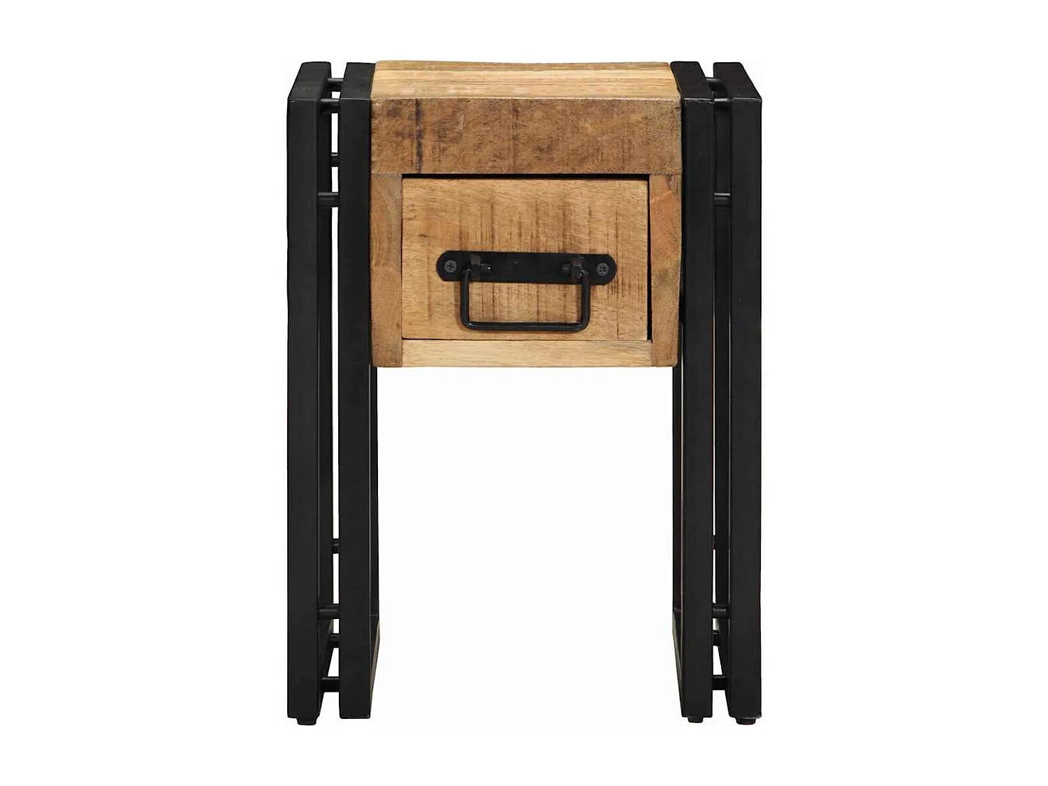 Bruine bijzettafel 30 x 30 x 40 cm massief mangohout