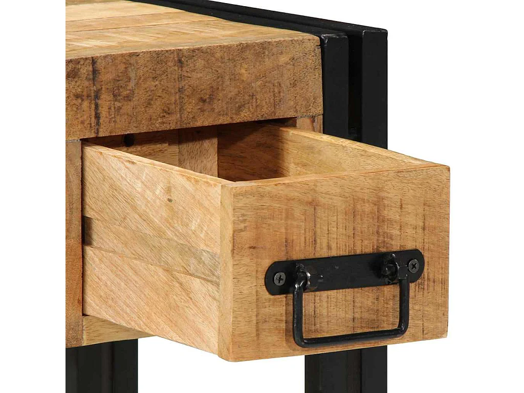 Bruine bijzettafel 30 x 30 x 40 cm massief mangohout