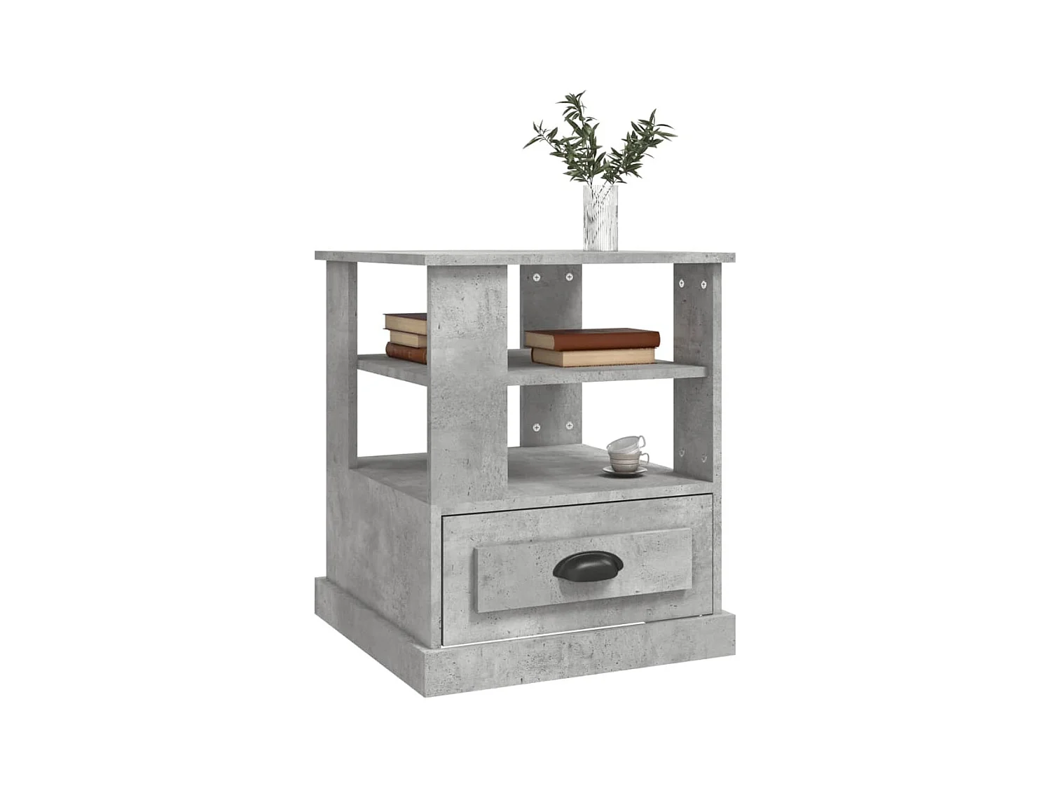 Table d'appoint gris béton 50x50x60 cm bois d'ingénierie