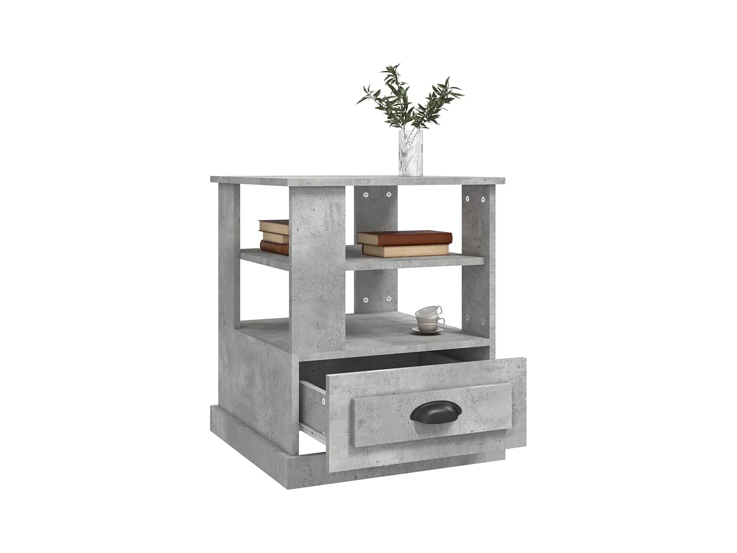 Table d'appoint gris béton 50x50x60 cm bois d'ingénierie