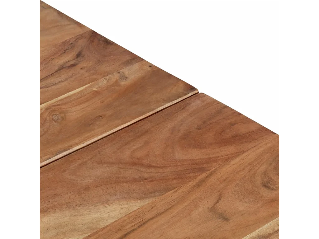 Table basse argenté acier inoxydable et bois massif d'acacia