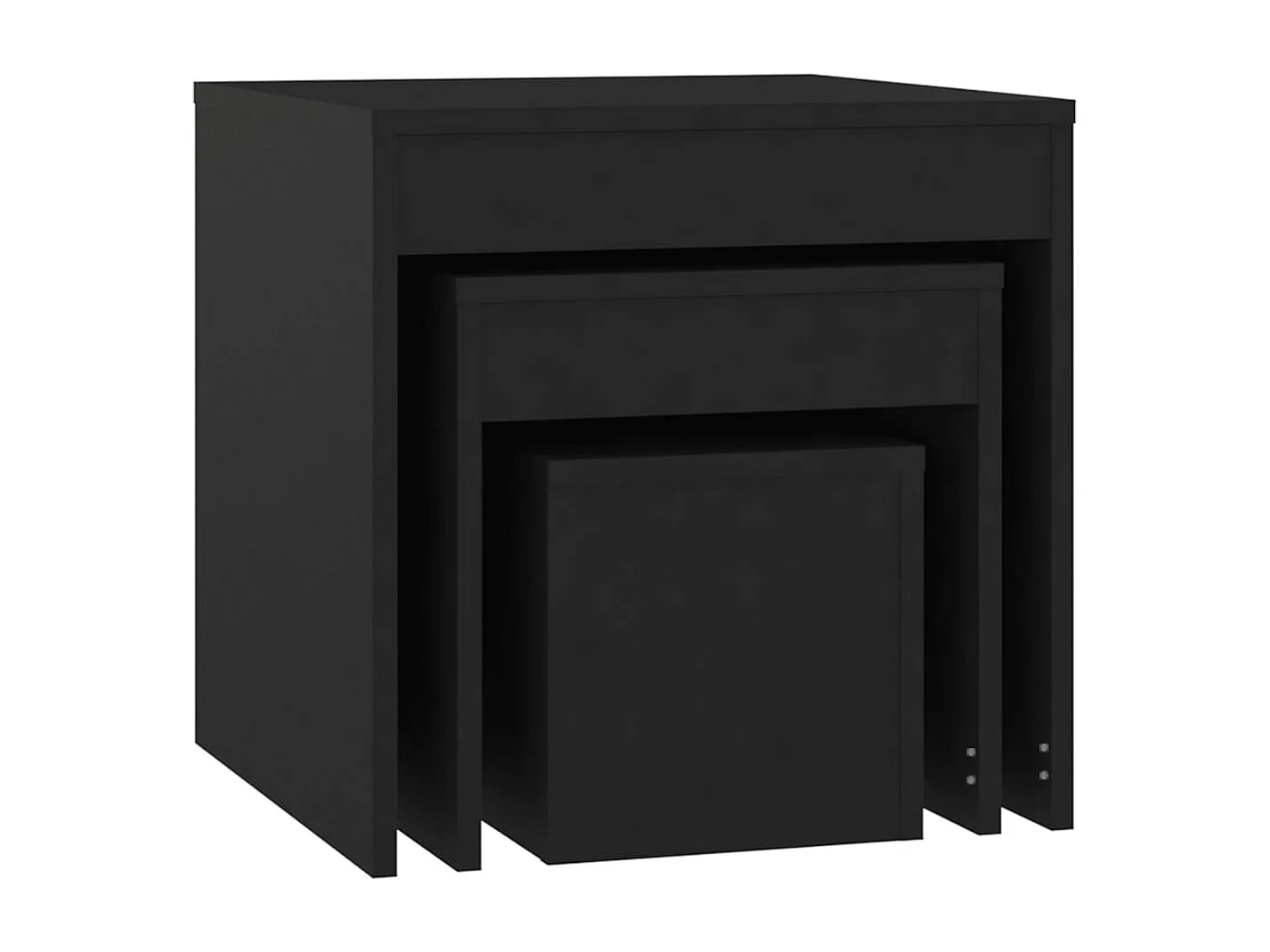 Tables gigognes 3 pcs Noir Aggloméré