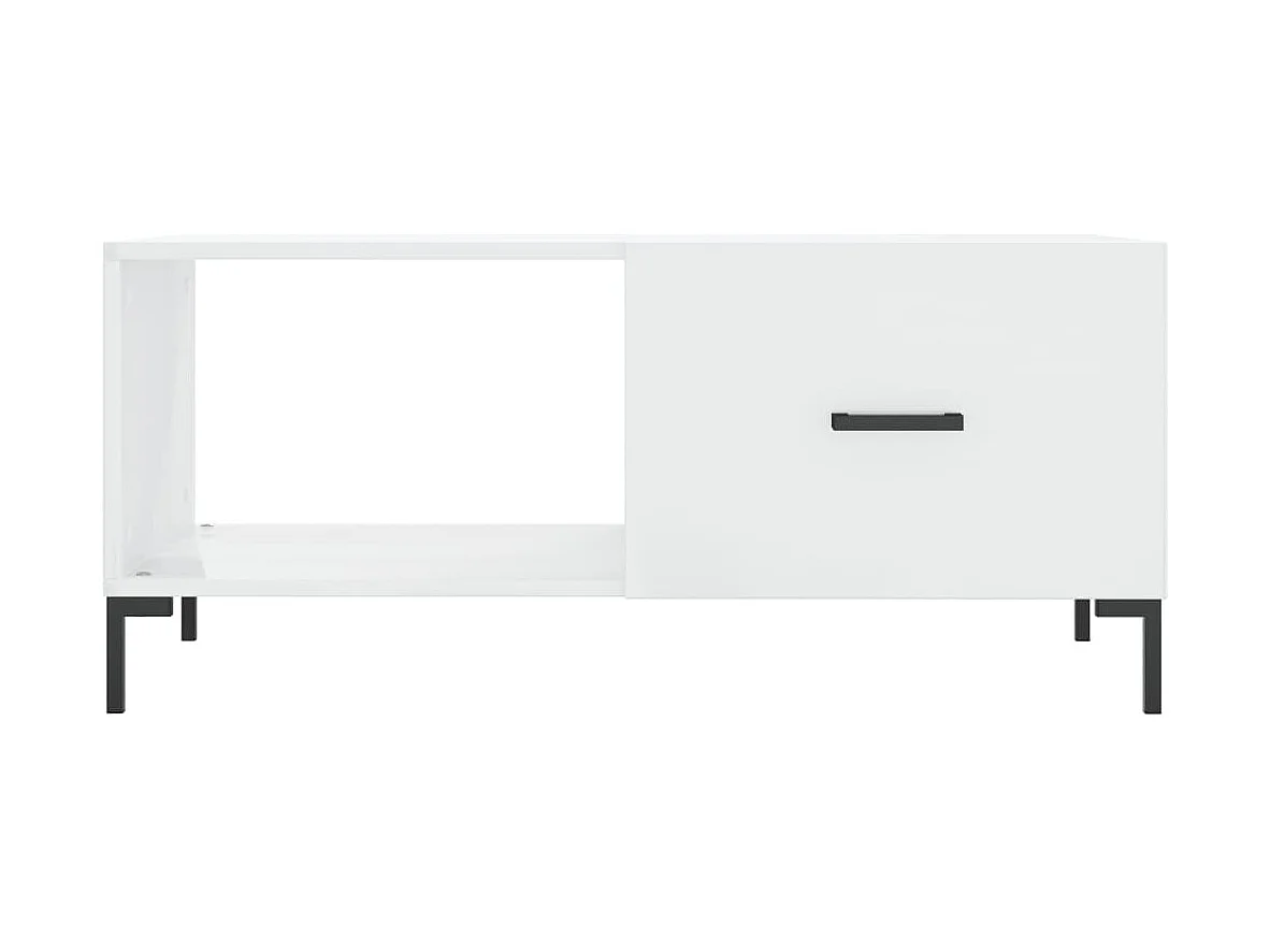 Table basse Blanc brillant 90x50x40 cm Bois d'ingénierie