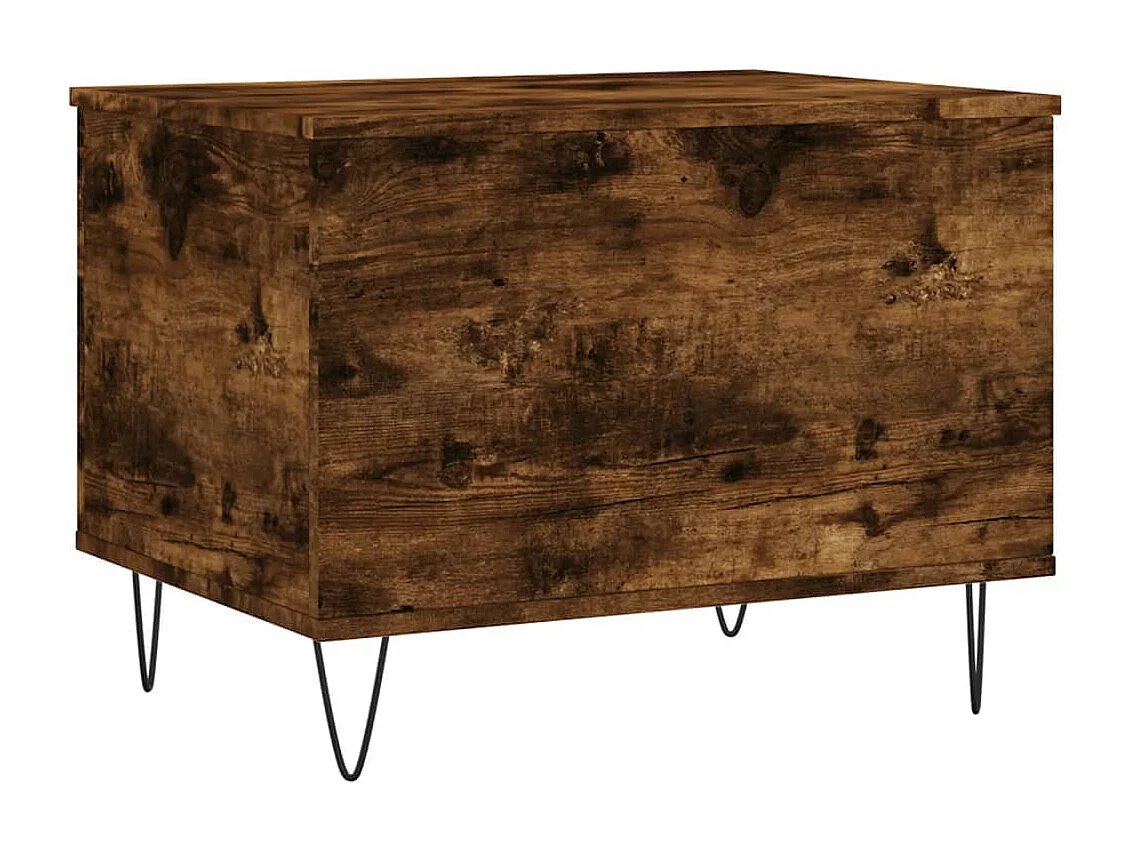 Gerookte eiken salontafel 60x44,5x45 cm bewerkt hout