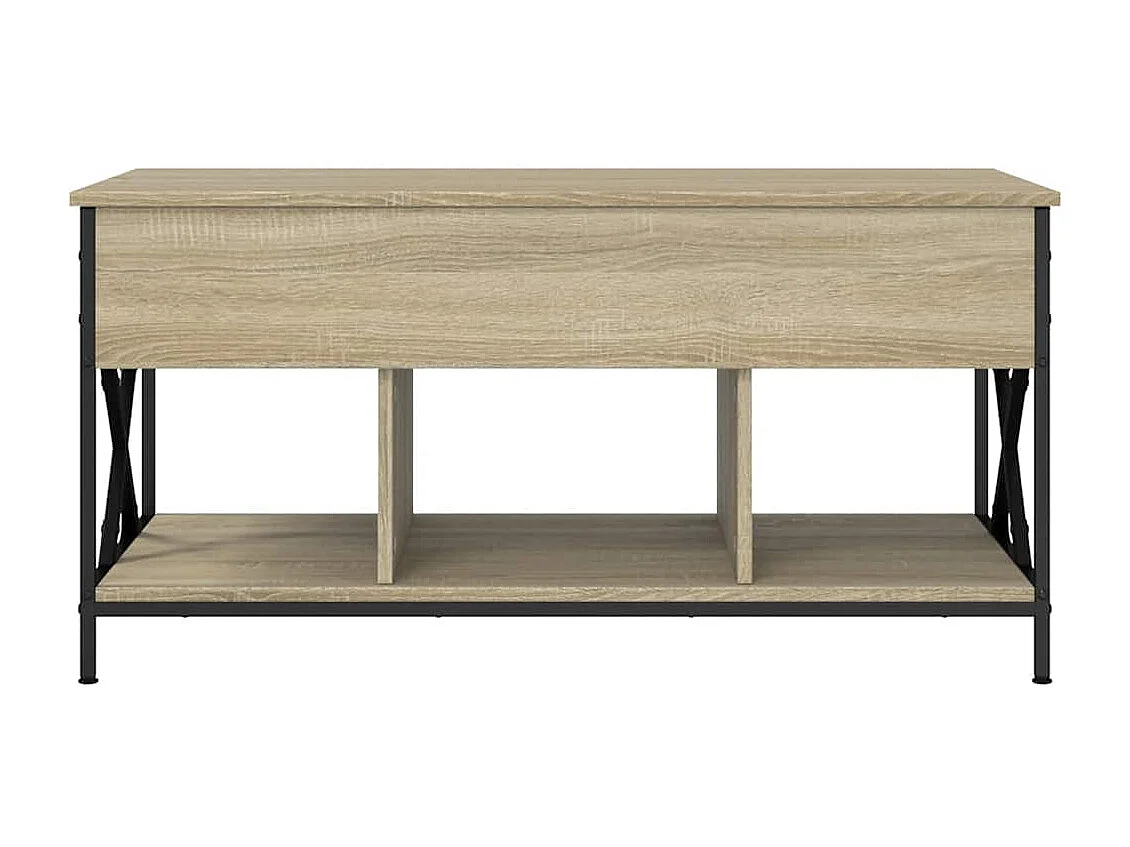 Table basse chêne sonoma 100x55x50cm bois d'ingénierie et métal