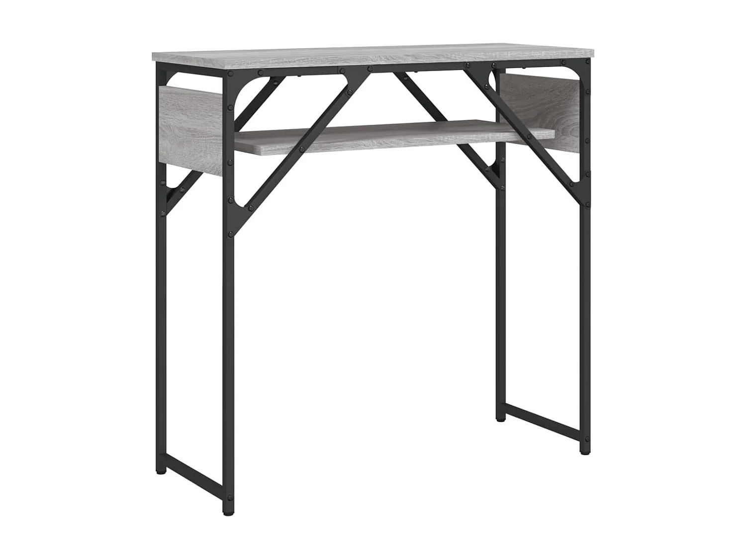 Mesa consola con estante Sonoma gris 75x30x75 cm