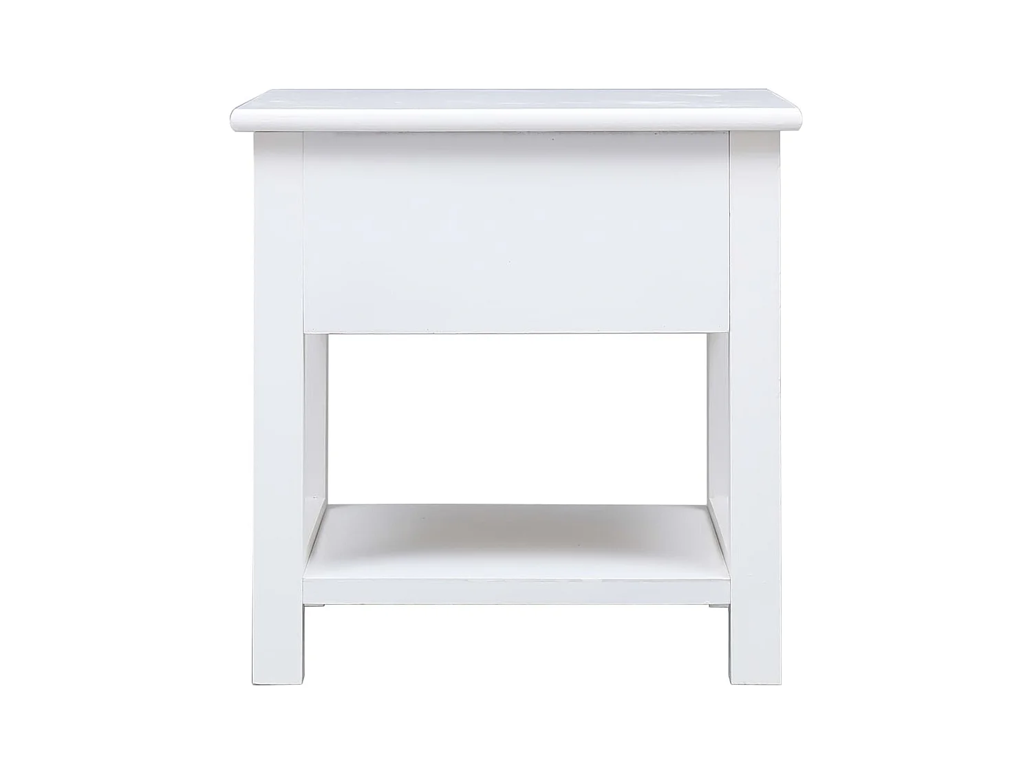 Table d'appoint Blanc 40x40x40 cm Bois de Paulownia