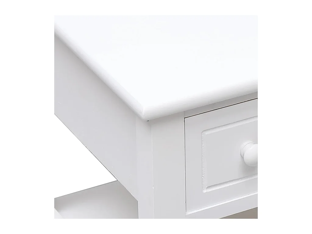 Table d'appoint Blanc 40x40x40 cm Bois de Paulownia