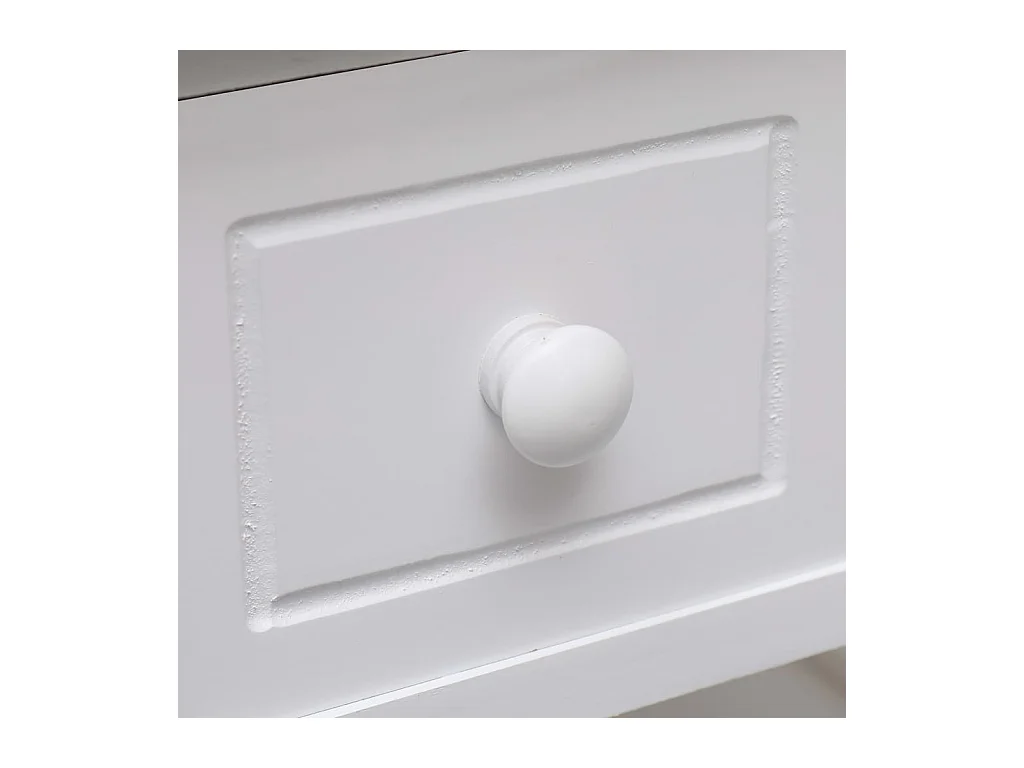 Table d'appoint Blanc 40x40x40 cm Bois de Paulownia