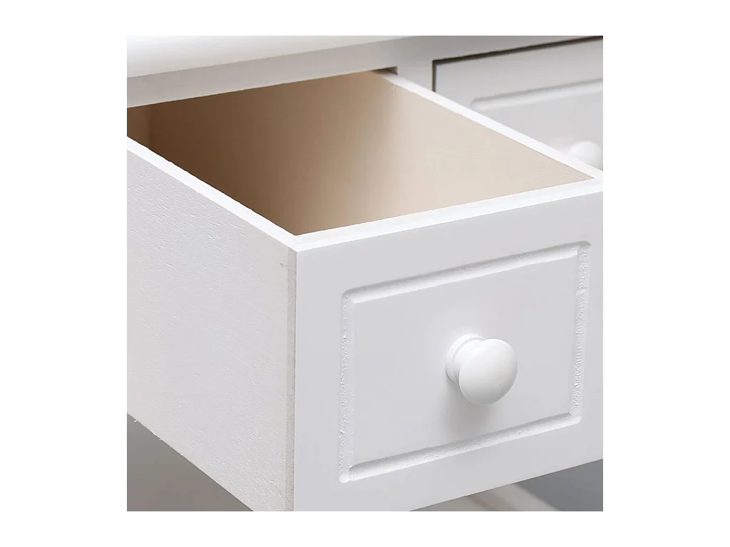 Table d'appoint Blanc 40x40x40 cm Bois de Paulownia