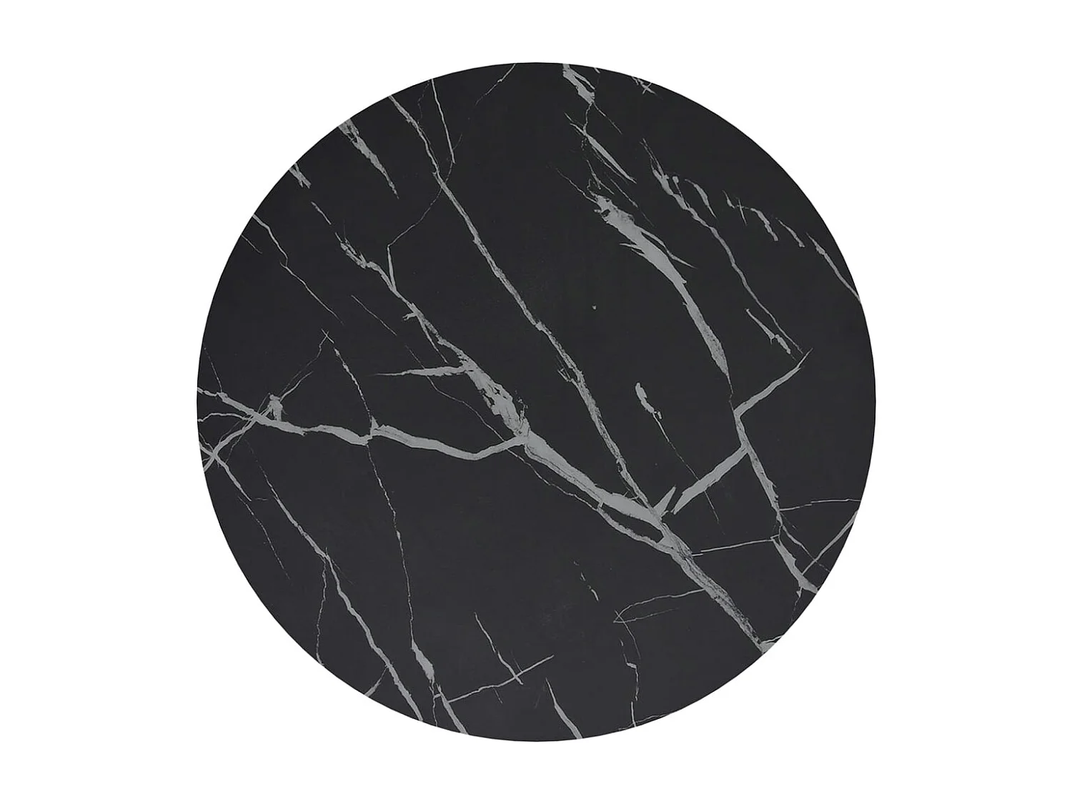 Table d'appoint Doré et marbre noir 45 cm Verre trempé