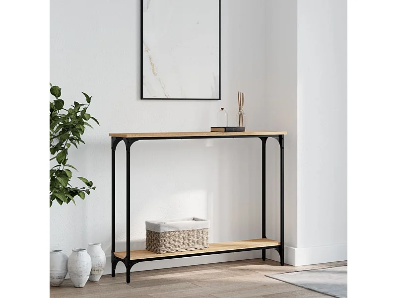 Konsolentisch aus Sonoma-Eiche, 100 x 22,5 x 75 cm, Holzwerkstoff