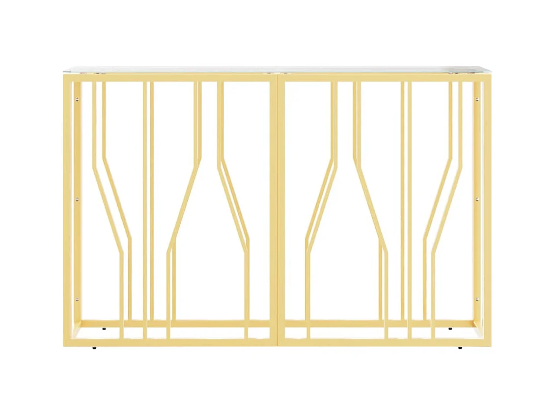 Tavolo consolle 110x30x70 cm acciaio inox e vetro