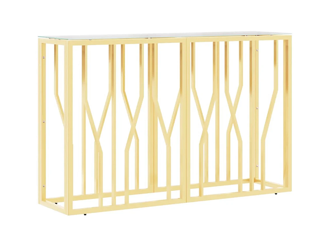 Consoletafel 110x30x70 cm roestvrij staal en glas