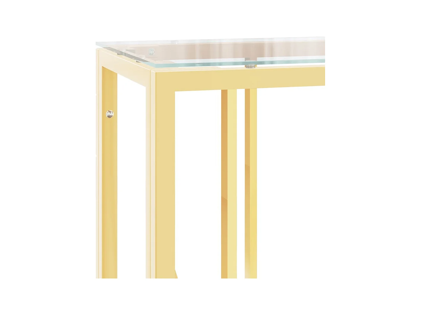 Consoletafel 110x30x70 cm roestvrij staal en glas