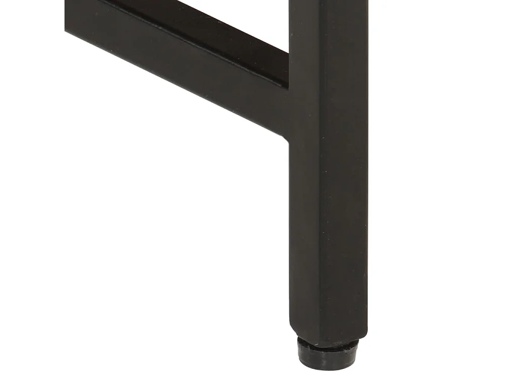 Mesas de centro nido de 3 piezas en madera maciza de mango crudo y hierro