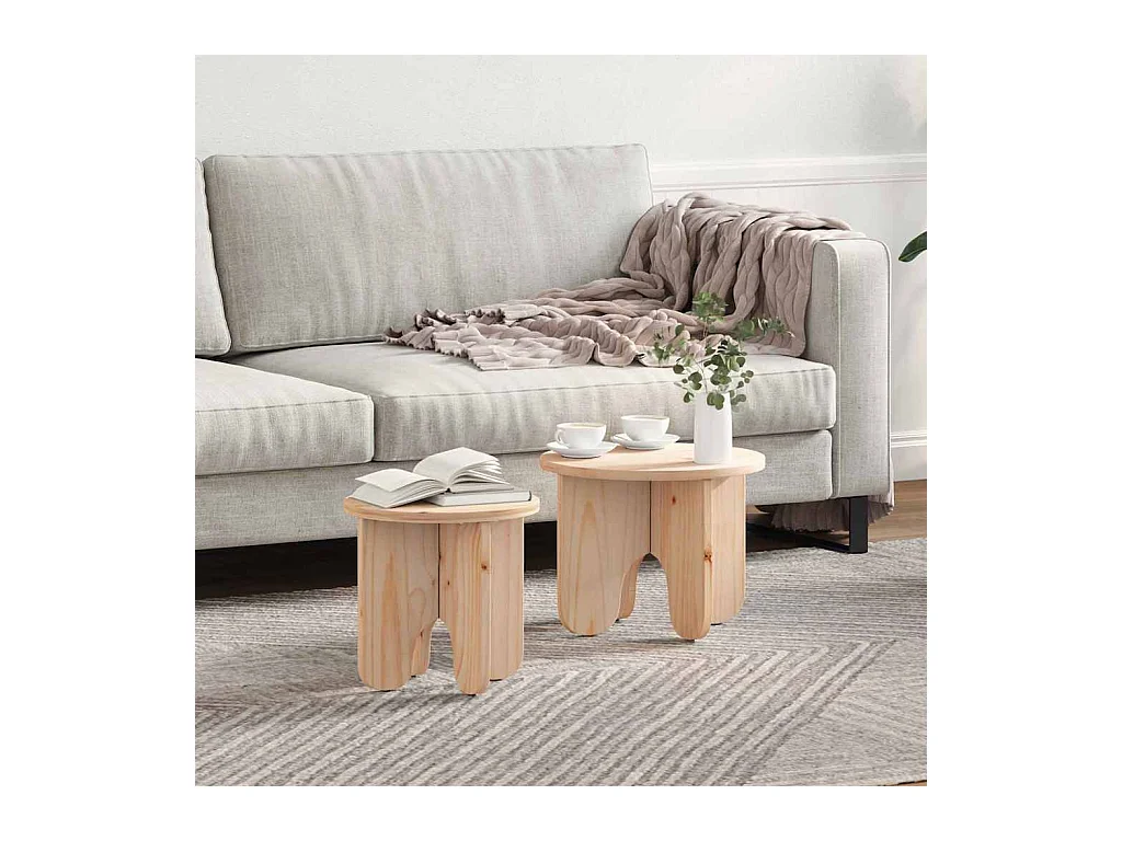 Table basse 2 pcs Naturel 39,5 x 39,5 x 30 cm