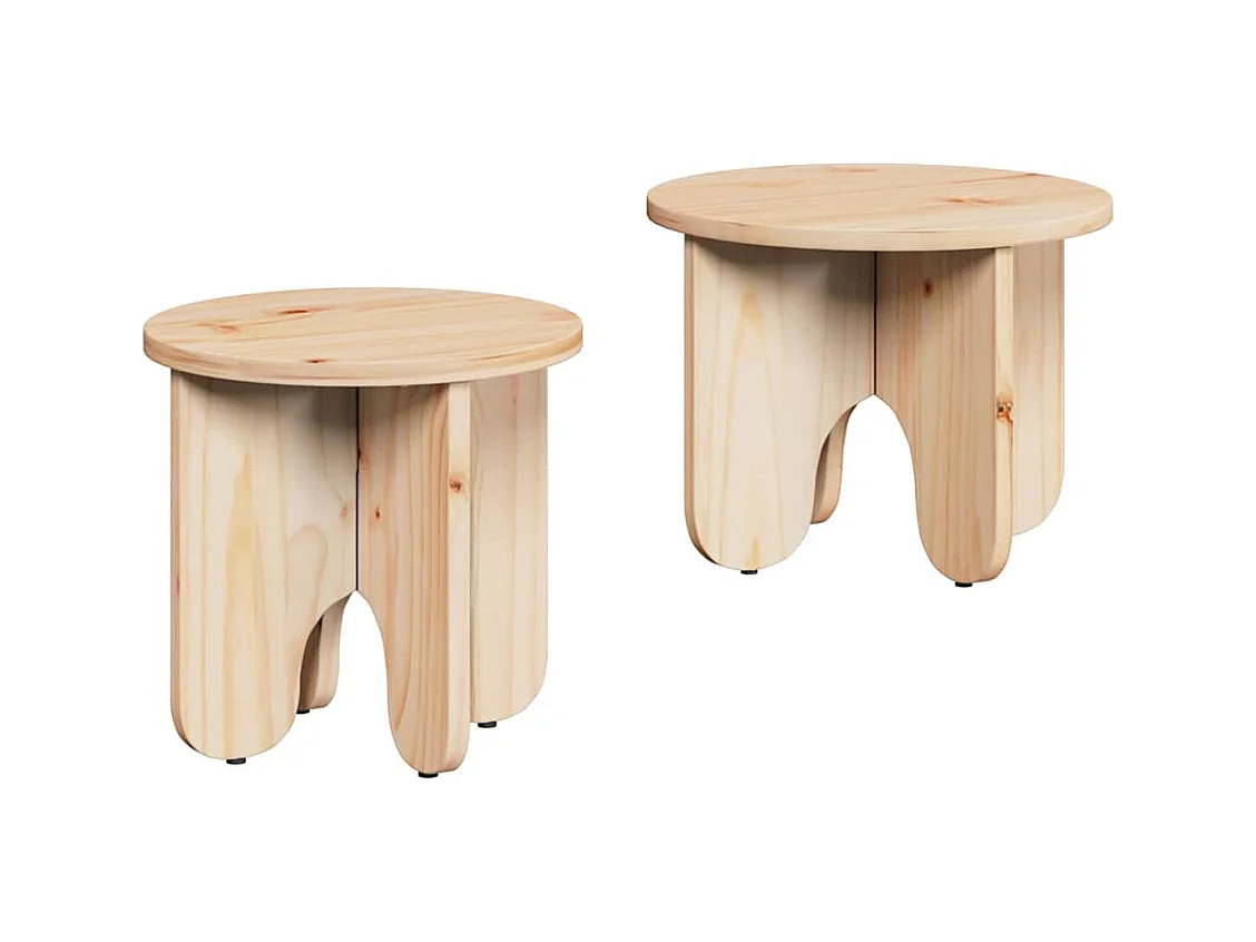 Table basse 2 pcs Naturel 39,5 x 39,5 x 30 cm