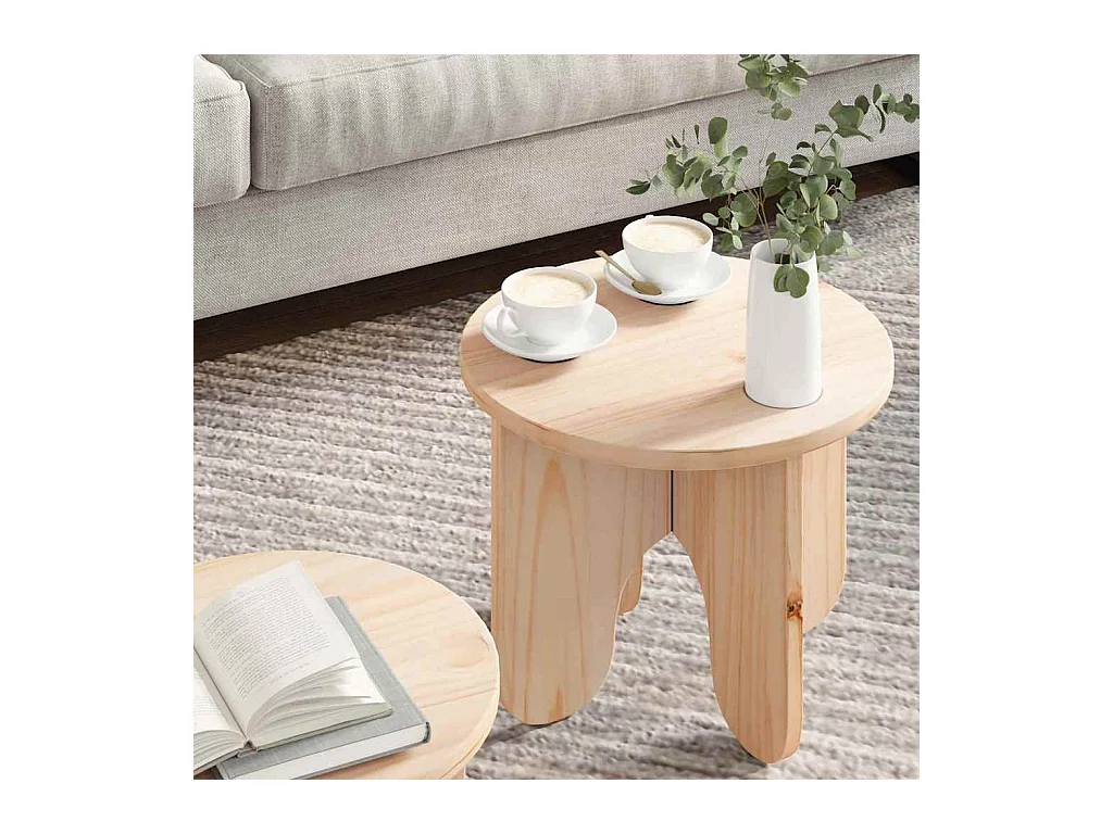 Table basse 2 pcs Naturel 39,5 x 39,5 x 30 cm