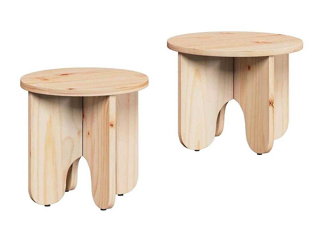 Table basse 2 pcs Naturel 39,5 x 39,5 x 30 cm