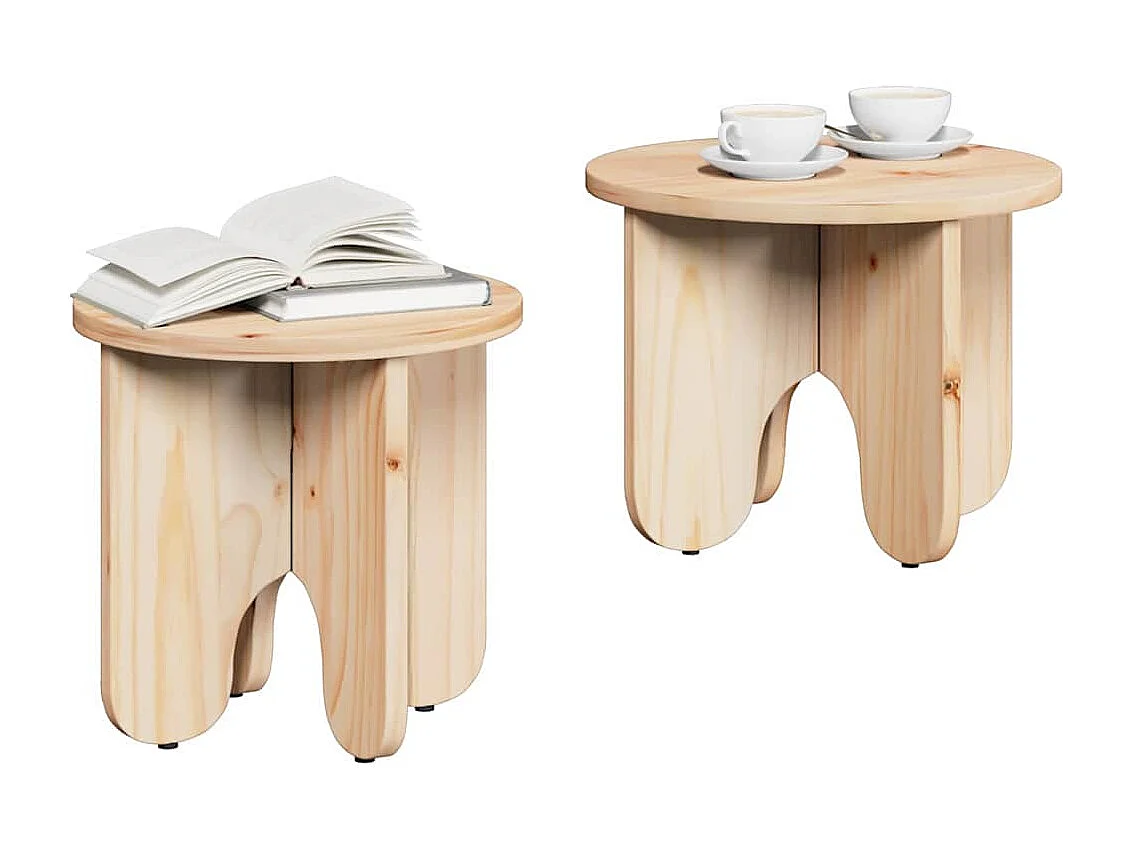 Table basse 2 pcs Naturel 39,5 x 39,5 x 30 cm