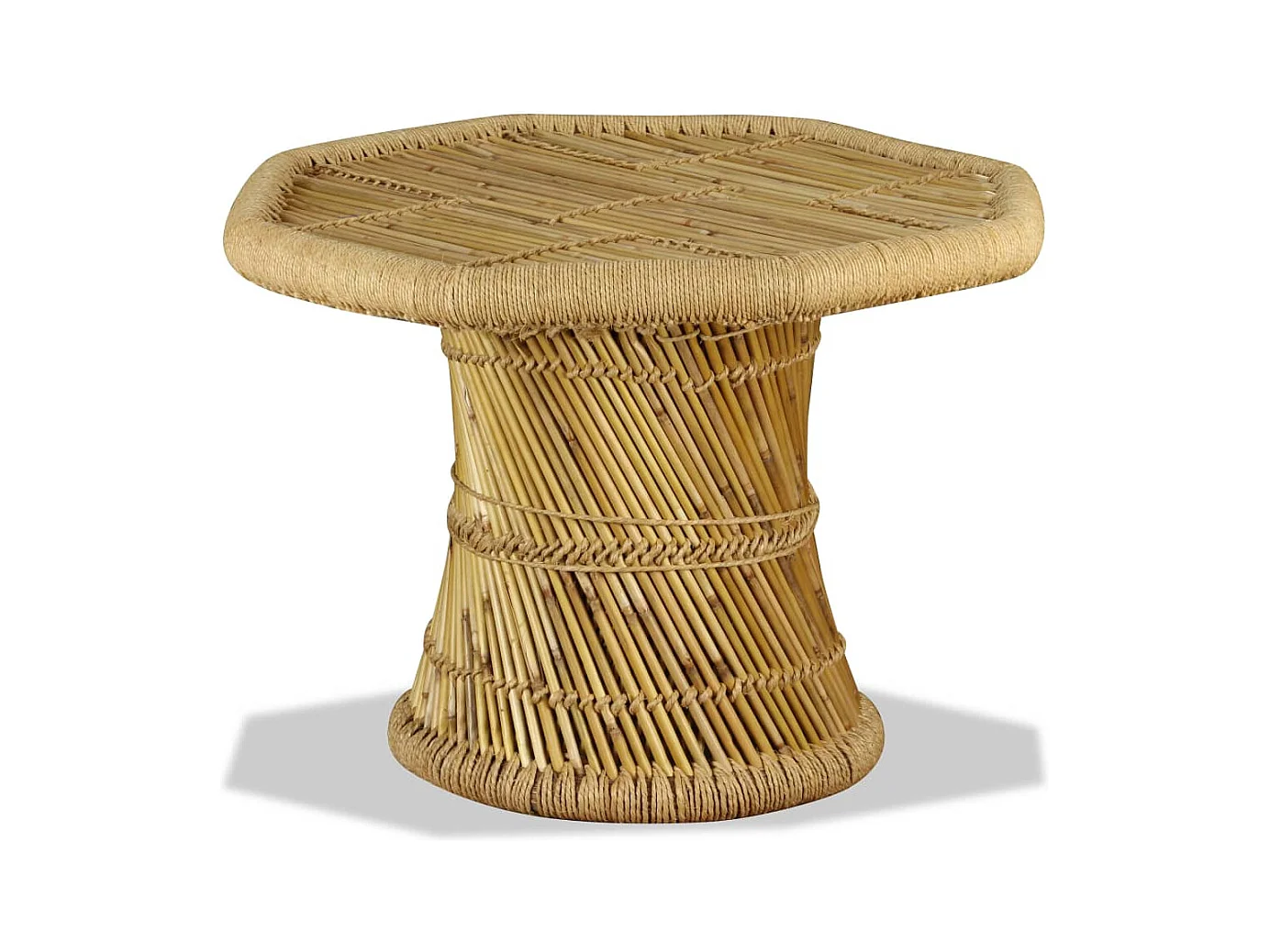 Table basse bambou octogonale 60 x 60 x 45 cm