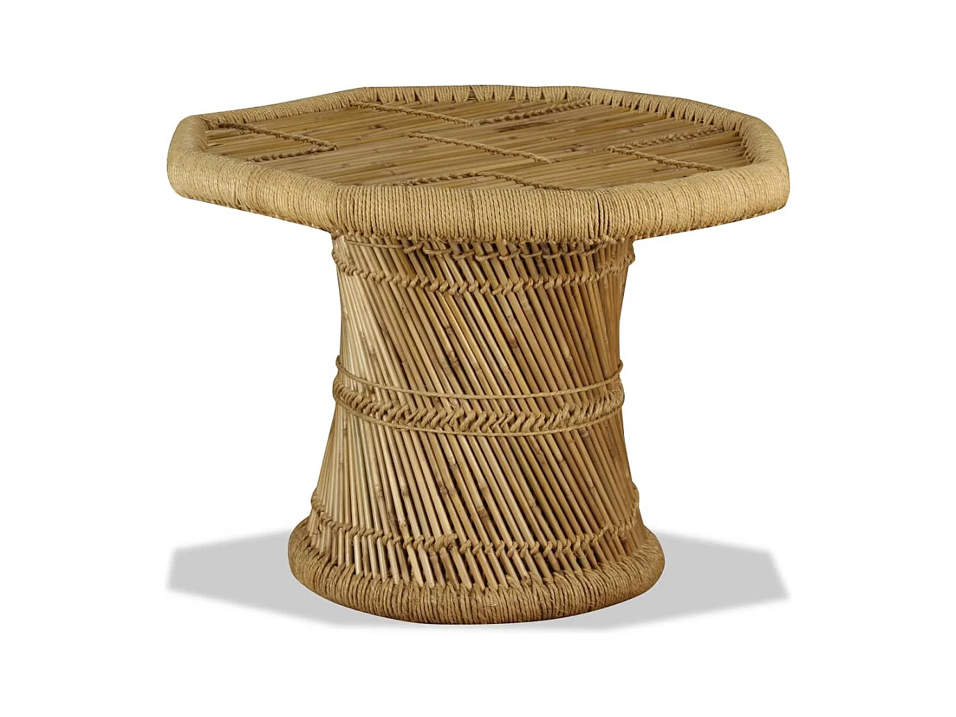 Table basse bambou octogonale 60 x 60 x 45 cm